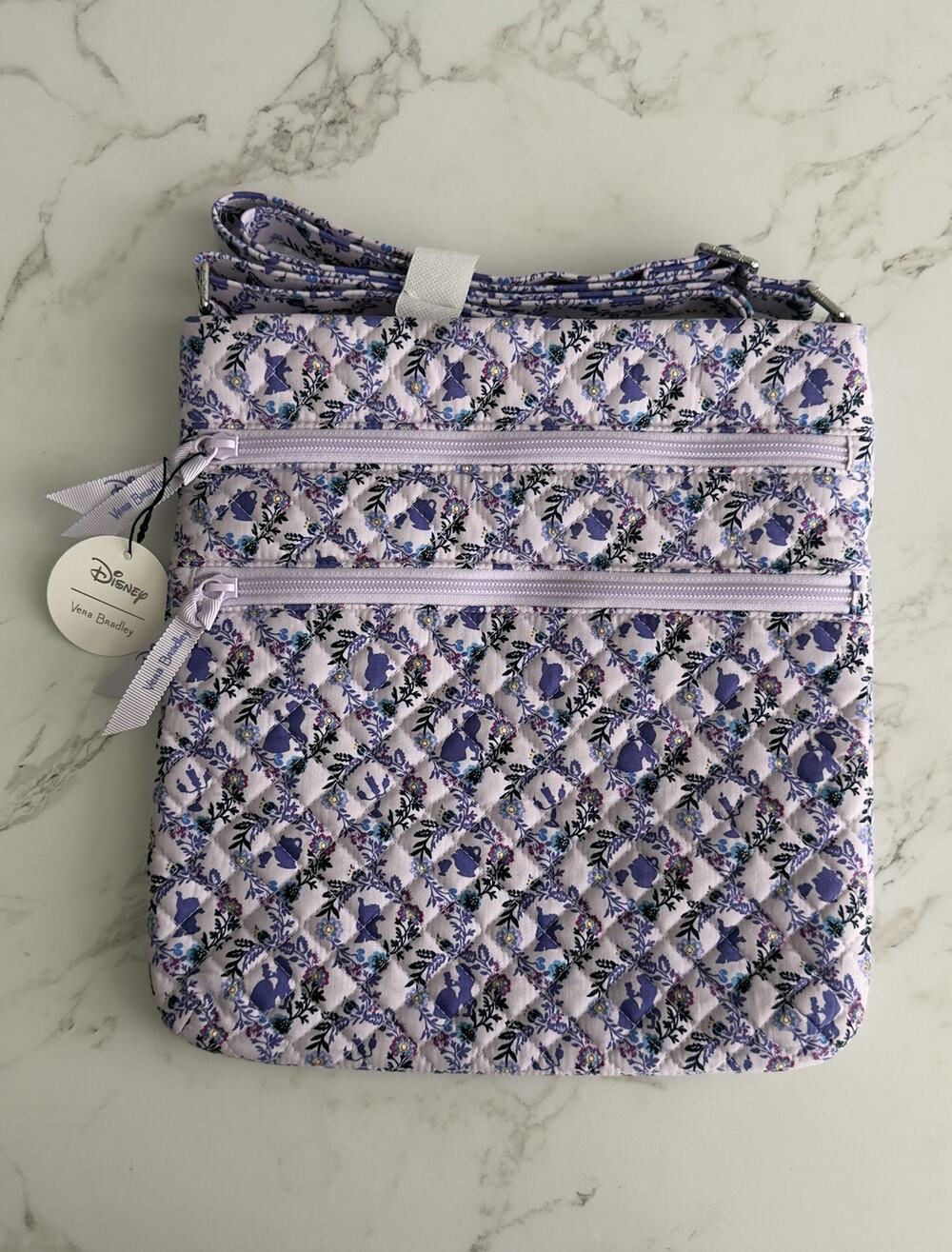 Vera Bradley Disney Parks Belle Floral Cameos Lavender Crossbody Purse NWT